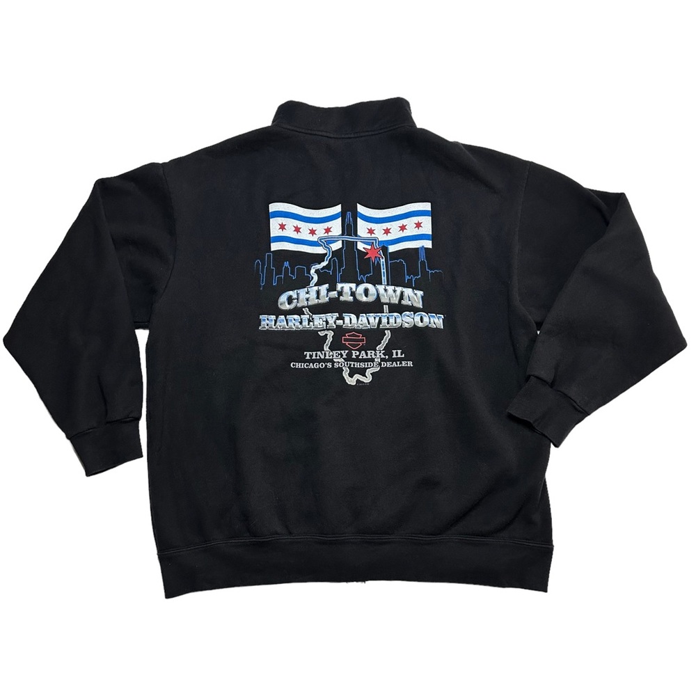 Harley Davidson Black Chicago Full Zip Sweatshirt 2XL